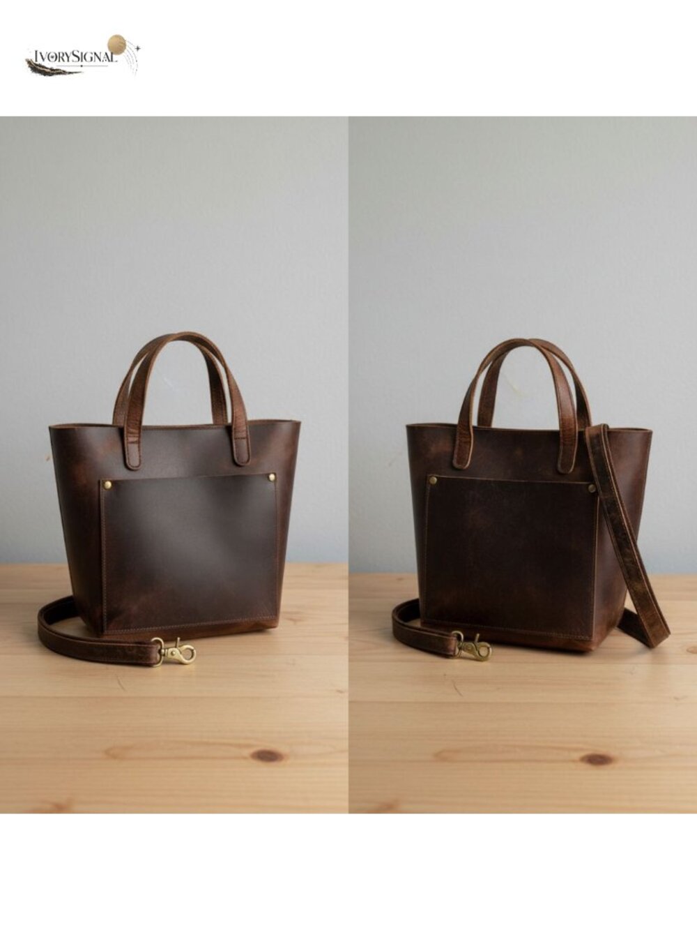 Genuine Buffalo Leather Mini Crossbody Satchel Bag Magnetic 3-Way Carry